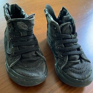 Vans black zip up high tops